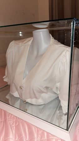 Damen Bluse Kurzarm Weiss