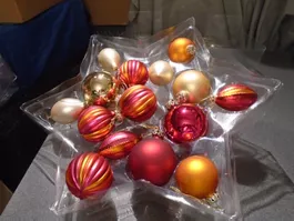 Weihnachtskugeln Farbmix rot/goldfarbige Töne (Nr. 2)