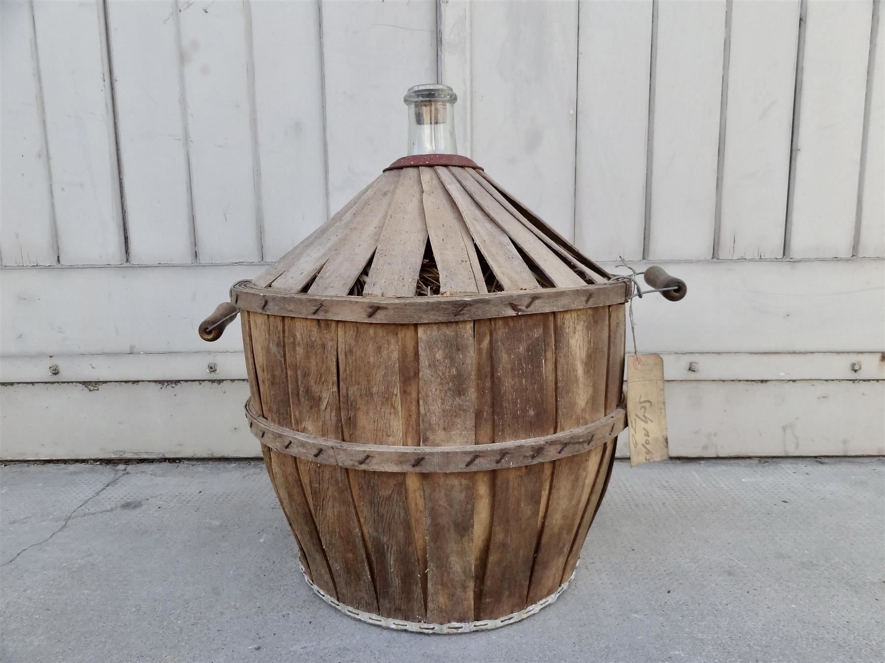 Bottiglie: spezielle alte Korbflasche Holzkorb Span – Nuovo e nell'imballaggio originale da Kerzers venduto da Flaschenposten 5