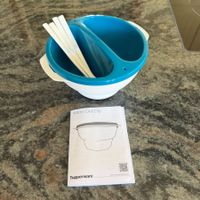 Tupperware Micro Deli Dip Set weiss/blau mit Anleitung neu
