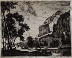 Jeremias Wolff (1663-1724), Landschaft, Orig. Radierung