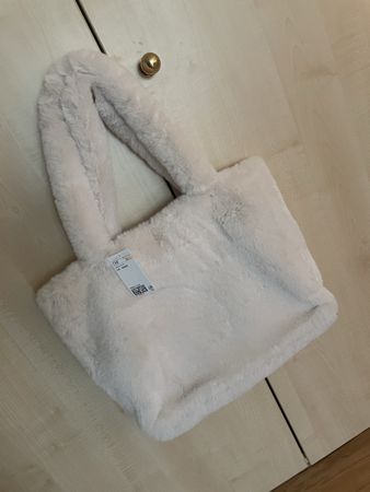 Handtasche Kunstfell off white Damen neuwertig
