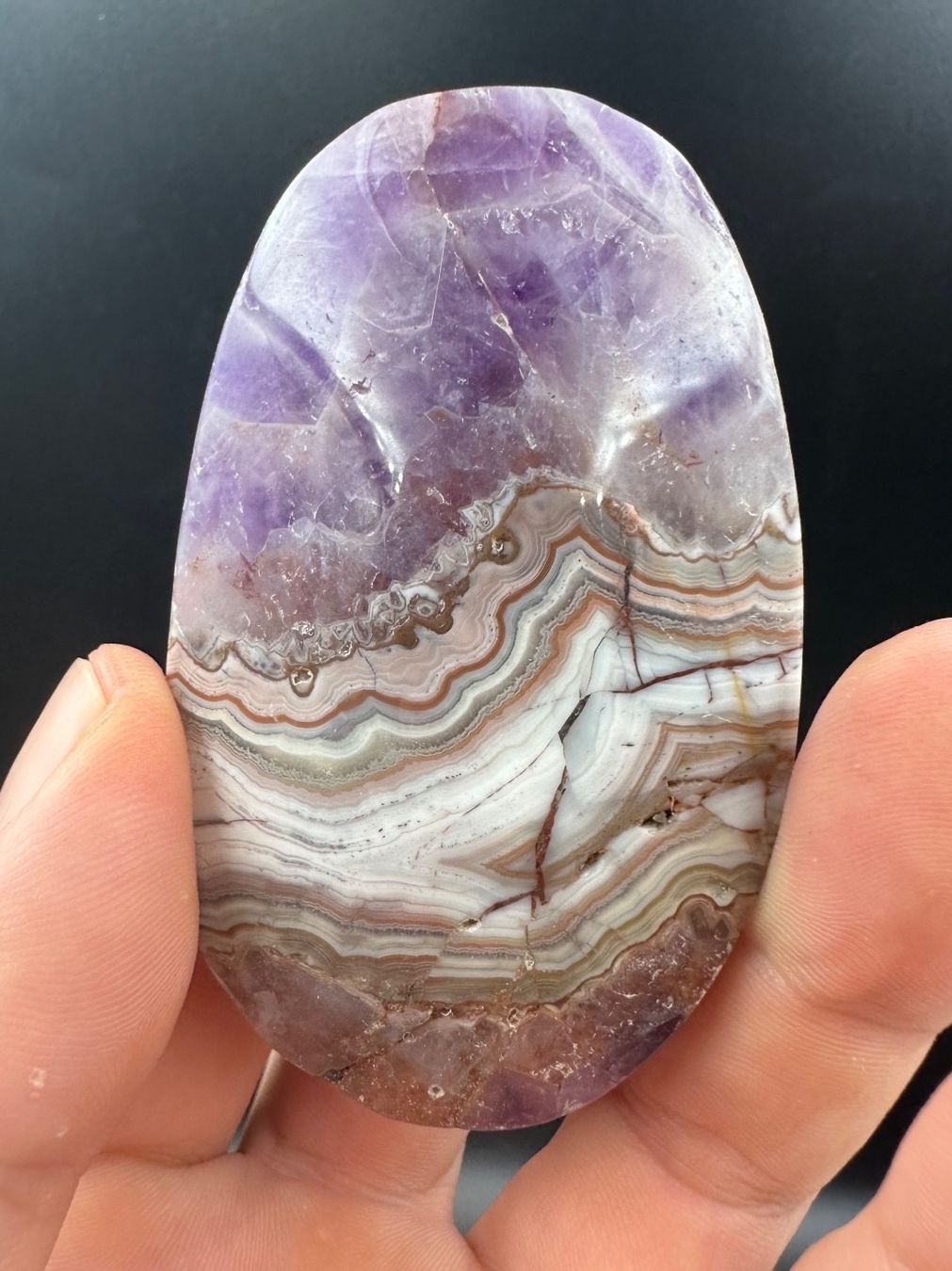 Minerali & Pietre curative: Amethyst mit Achat Handschmeichler Heilstein – Nuovo e nell'imballaggio originale da Männedorf venduto da Handschmeichler