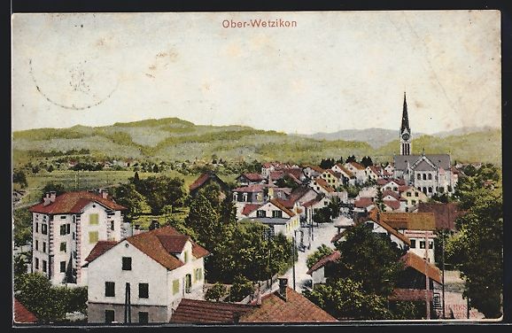 Ansichtskarten: Wetzikon, Ober-Wetzikon, Ortsansicht mit – Gebraucht aus Berlin von bartko-reher