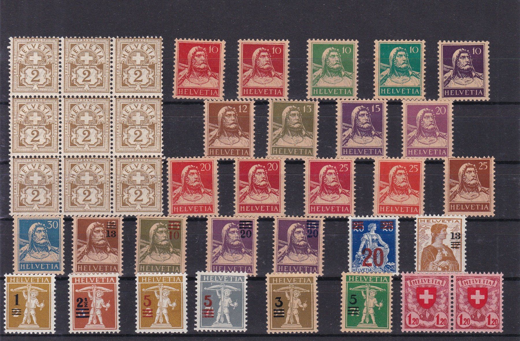 Tutti i francobolli: Briefmarken-Steckkarte "Altschweiz, postfrisch" – Usato da Münchwilen AG venduto da Nesar