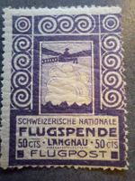 Flugpost Vorläufer Langnau  VI * Kat. 700.-
