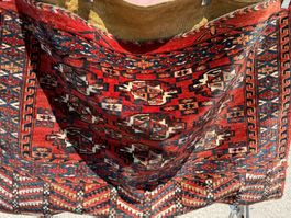Chuval Turkmen antiker Teppich komplett 110x78cm - sauber