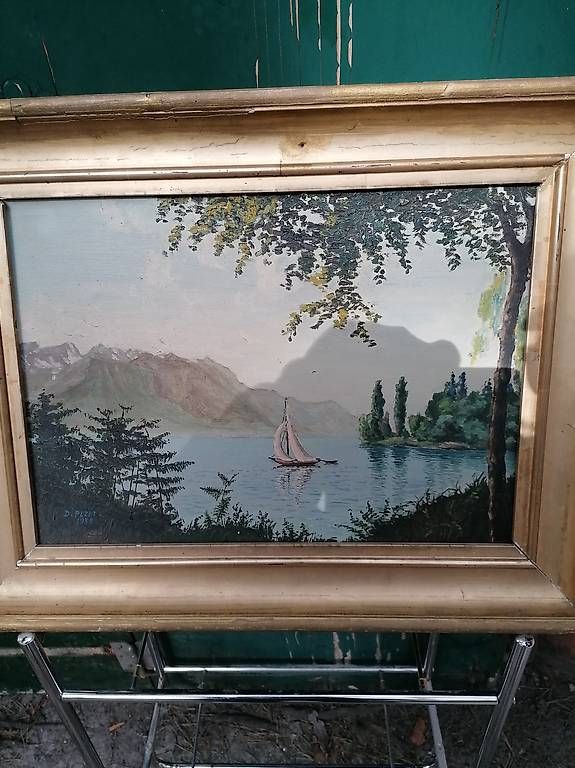 Dipinti: Peinture signée du lac Léman. – Usato da St. Maurice venduto da Benoit12