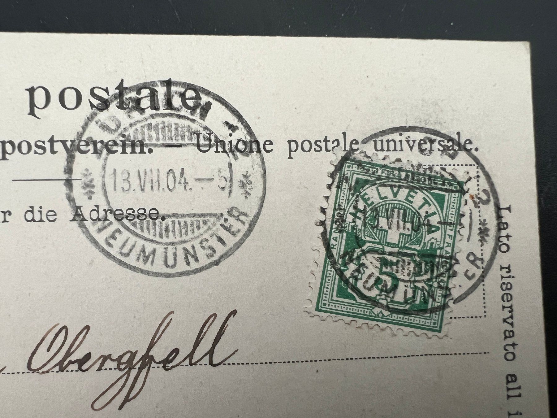 Cartoline postali: AK  1904 Lugano        (G1323) – Usato da Hinwil venduto da Sidi4 1