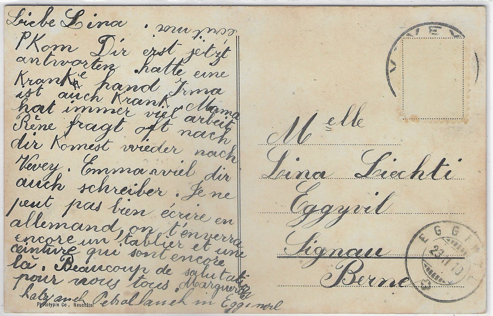 Cartoline postali: Vevey - Le Quai - animee - Litho – Usato da Ettingen venduto da Kartenplanet 1