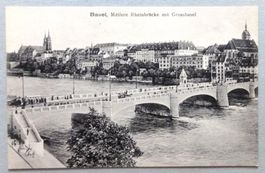 Basel, Mittlere Rheinbrücke mit Grossbasel