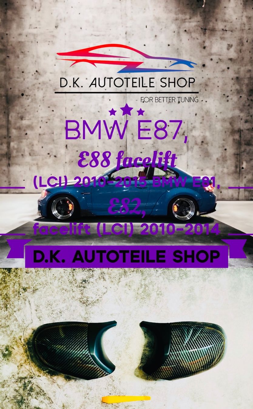 BMW Tutti pezzi di ricambio auto: BMW E81 E82 E87 E88 M Spiegelkappen Carbon Look 1 Serie Neu – Nuovo e nell'imballaggio originale da Balsthal venduto da D.K.Autoteile1