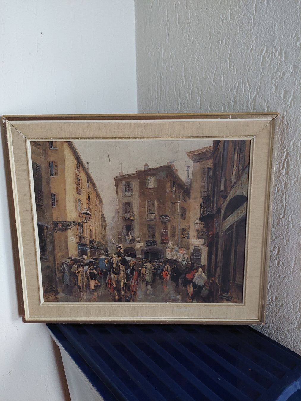 Foto & Immagini: Gemälde von P. Sala, Strassenszene mit Pferd – Usato da Muttenz venduto da bea_mmf9