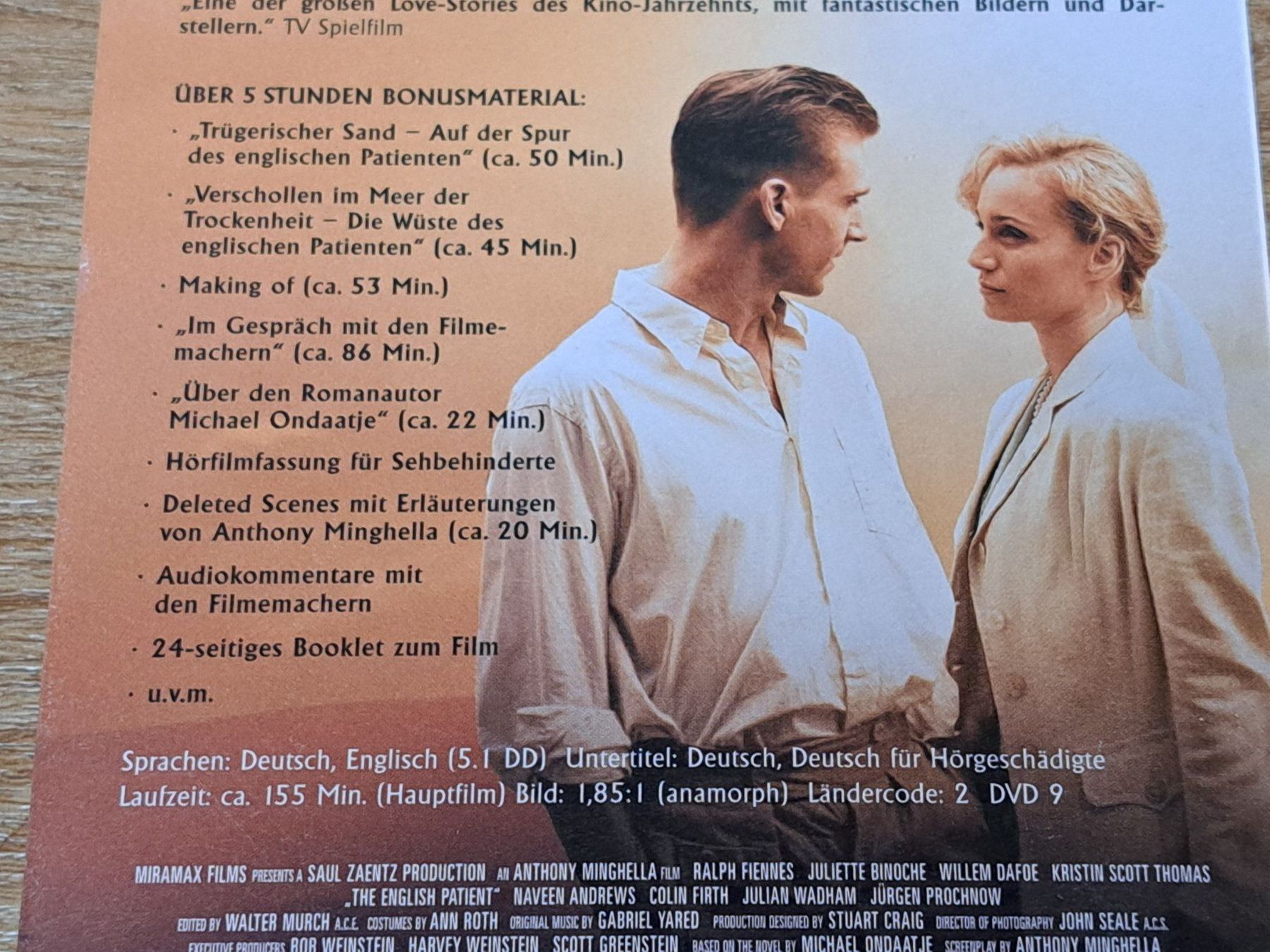 Tutti i DVDs: Der Englische Patient  3-Disc Arthaus Premium Collection – Nuovo (secondo la descrizione) da Unterseen venduto da Kanica 5