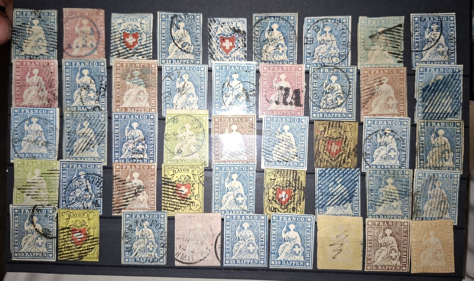 Tutti i francobolli: Strubel / Rayon Lot 45 Stk. – Usato da Balgach venduto da SIMEON27