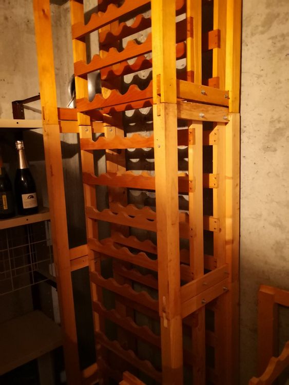 Weinregal Aus Holz, 3-stöckig – Freistehend, Für Bis Zu 12 Flaschen, Zum Aufstellen Oder Hängen
