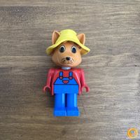 Vintage LEGO Fabuland Figur Freddy Fox mit Gärtnerhut