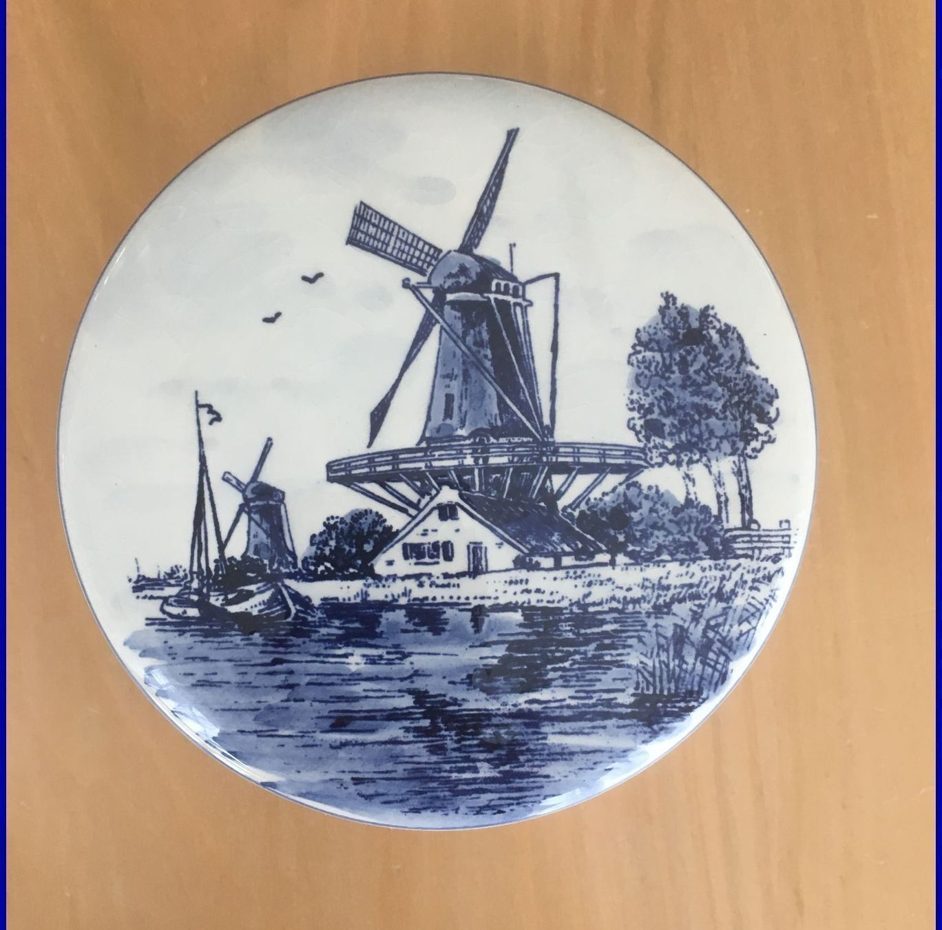 Tutte le decorazioni: Delft blue Holland handgemalte Keramikdose Windmühle – Usato da Subingen venduto da Etageren