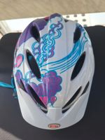 Mädchen Velohelm Bell Grösse 47-54 cm weiss lila türkis