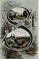 ST GALLEN  Tolle Zweibildkarte SG gel. 1907!