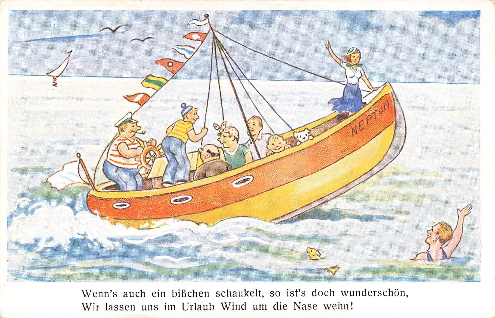 Ansichtskarten: Humor Ansichtskarte Boot Neptune boot – Gebraucht aus Biasca von Blenio71