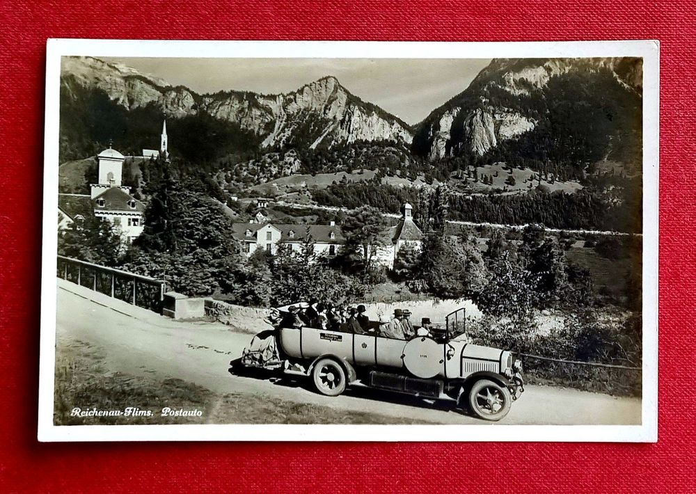 Reichenau - Waldhaus - Flims - altes Postauto in Fahrt (Gebraucht) in ...