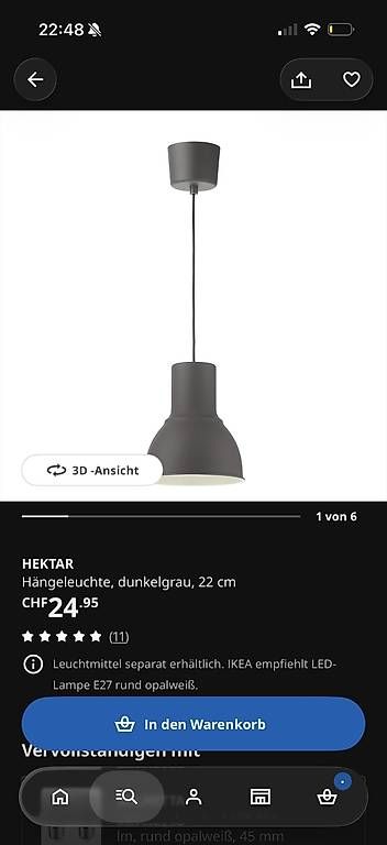 Lampes: Hektar Lampe – D'occasion à Lausen par Miinalina 1