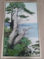 Leinwandbild Landschaft – Baum am Meer – handgemalt