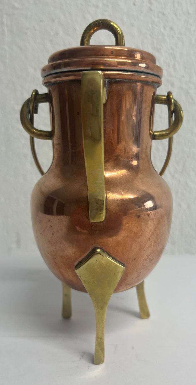 Tutte le decorazioni: Kupferkanne mit Messingdetails und Deckel – Usato da Rickenbach LU venduto da Spalierelger 1