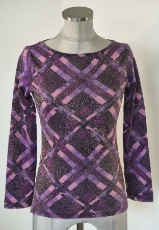 XS-S 34-36 70er Disco Party BLUSEN SHIRT glitzer handgenäht