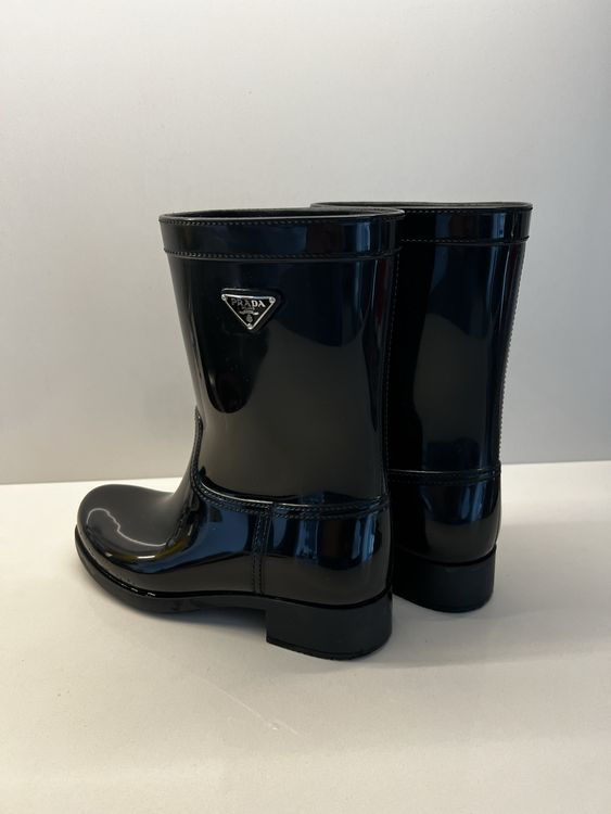 Original Prada Gummistiefel Sport Rubber Mid-Calf Rain Boots (Neu