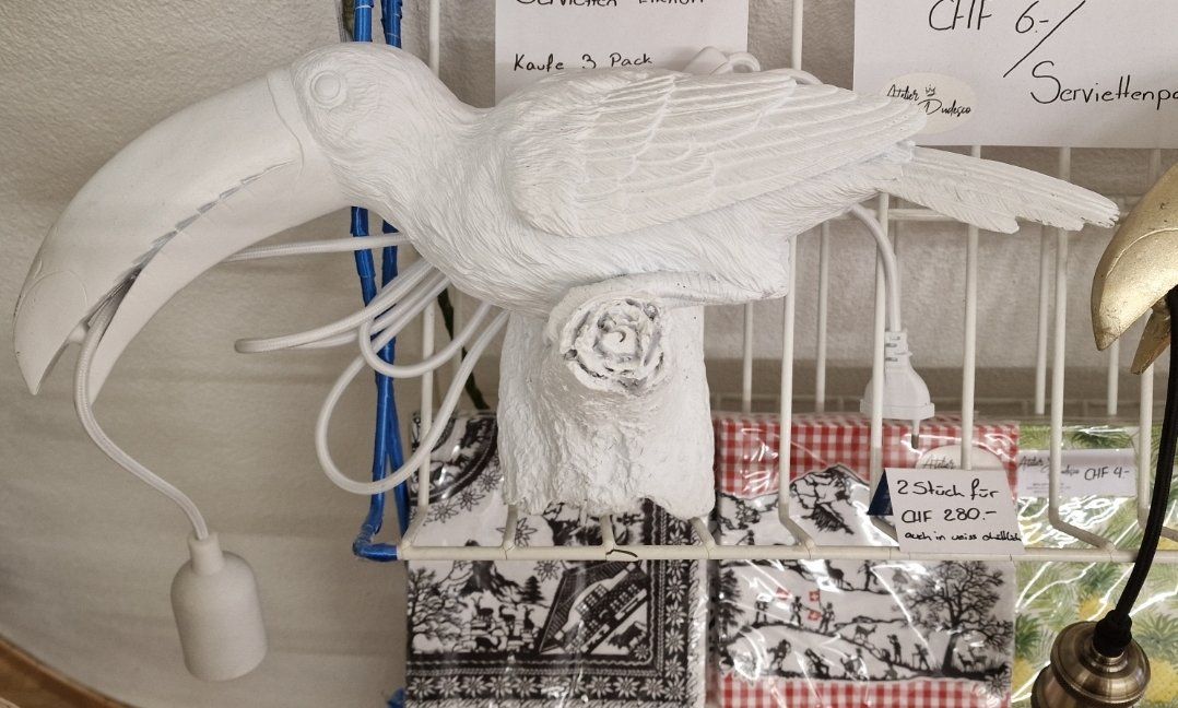 Lampade: Wandlampe Tukan weiss – Nuovo e nell'imballaggio originale da Schaffhausen venduto da AtelierPudesco