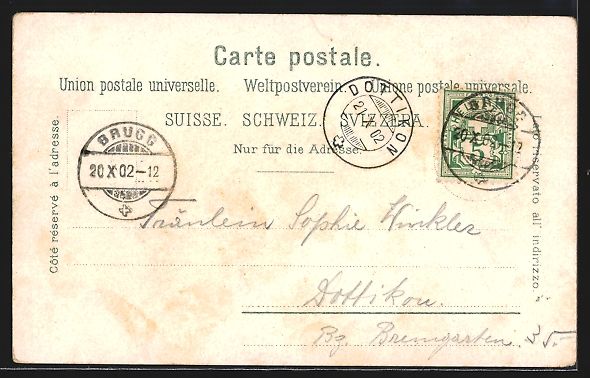 Cartoline postali: Brugg, Schwarzer Thurm, Gesamtansicht au – Usato da Berlin venduto da bartko-reher 1