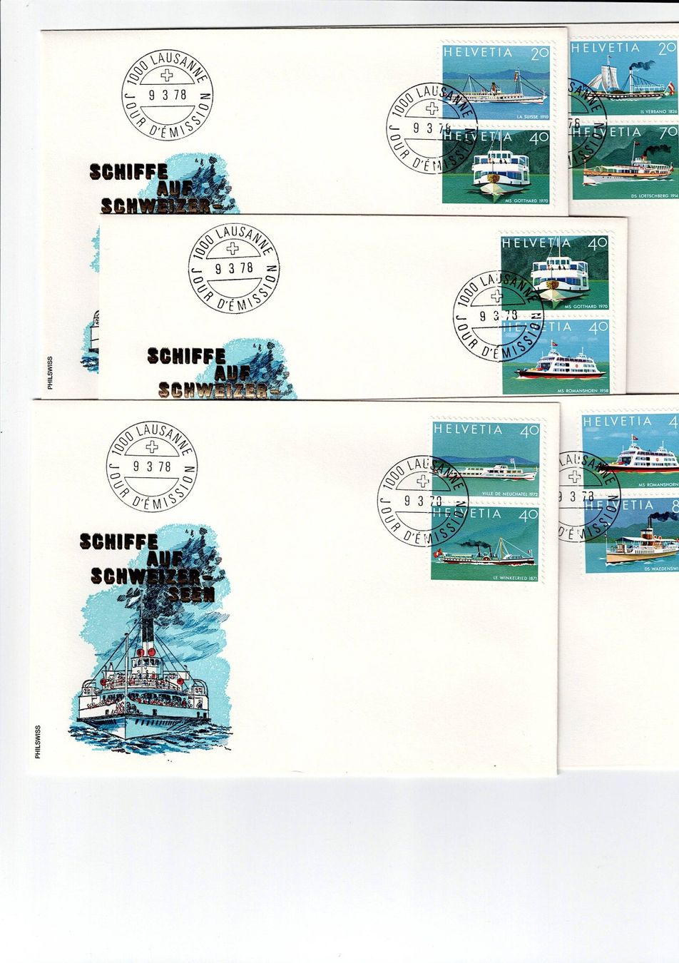 Alle Briefmarken: Schweiz, Lemanex 1978, 21 FDCs, verschiedene Ausschnitte – Gebraucht aus Hinteregg von McCharly01 4
