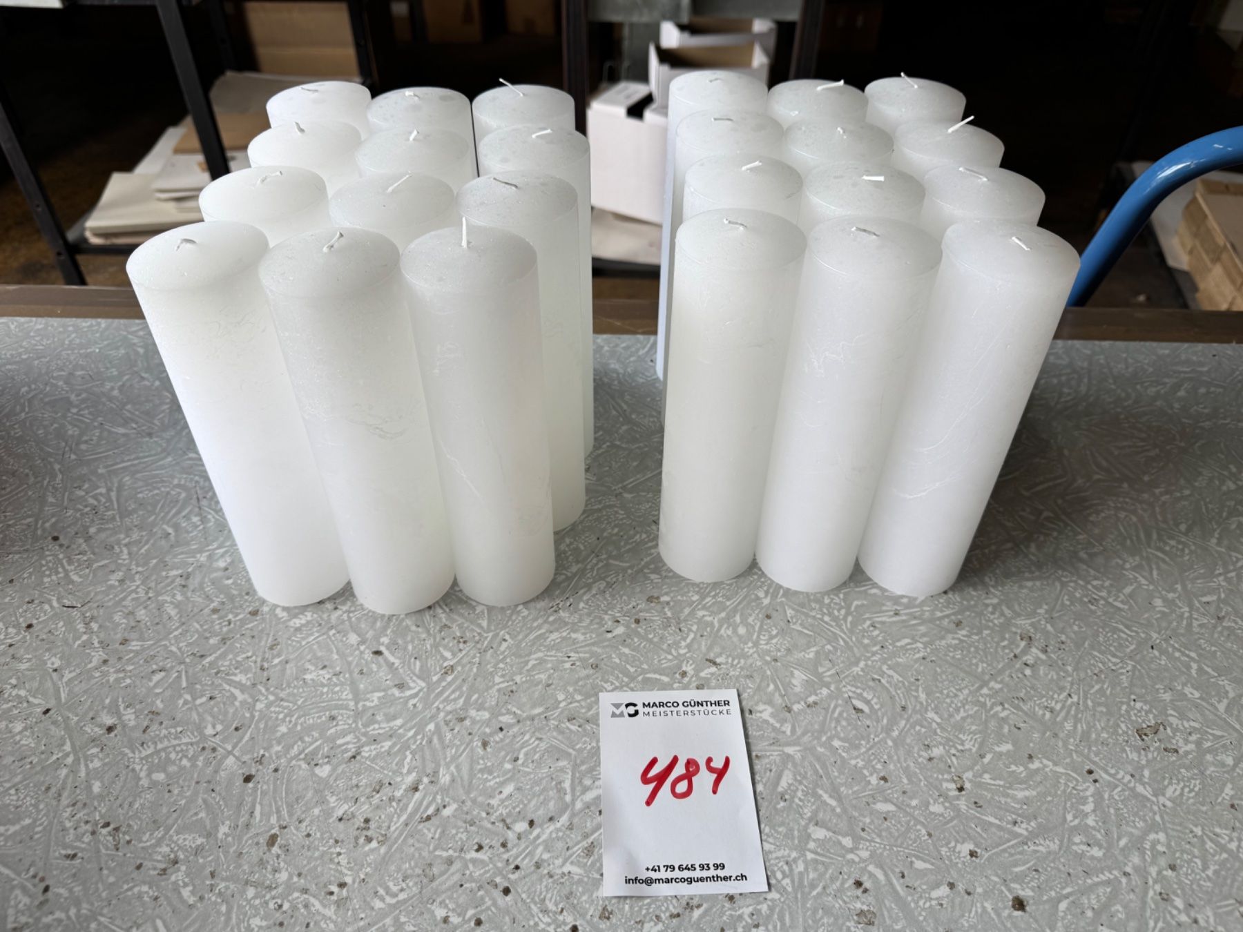 Bougies: 484 Posten Raureifkerzen aus Liquidation – D'occasion à Derendingen par Meisterstuecke
