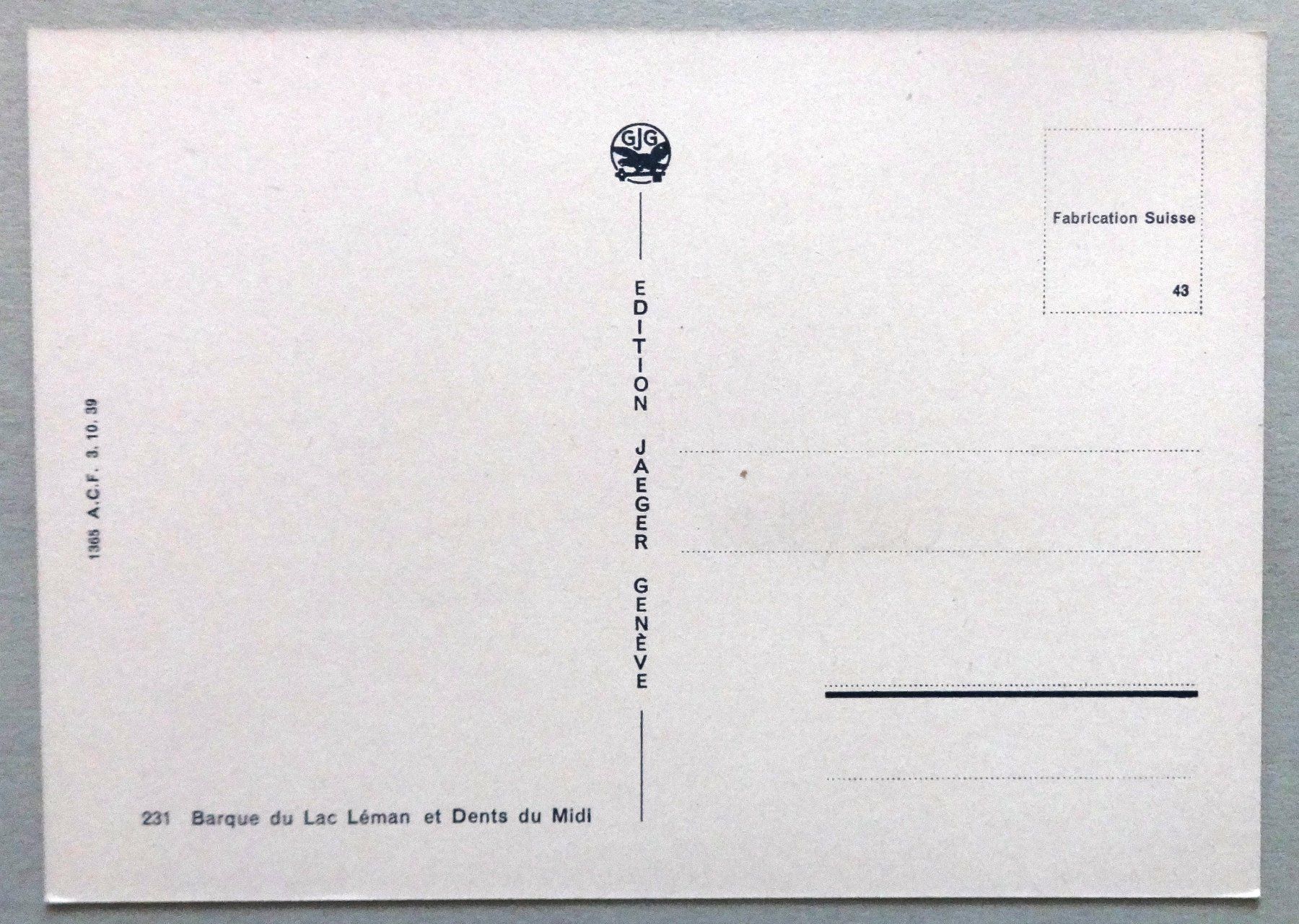 Cartes postales: Barque du Lac Léman et Dents du Midi – D'occasion à Fétigny par Billy2miny 1