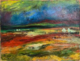 Karl Weber. Landschaft, 1958. Öl auf Leinwand.