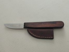 Messer Wengerinox mit Holzgriff und Lederscheide gebraucht