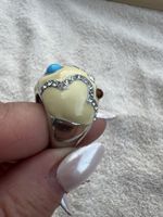 Extravaganter Ring mit Zirkonia, Grösse 54/17 (Ø17mm)