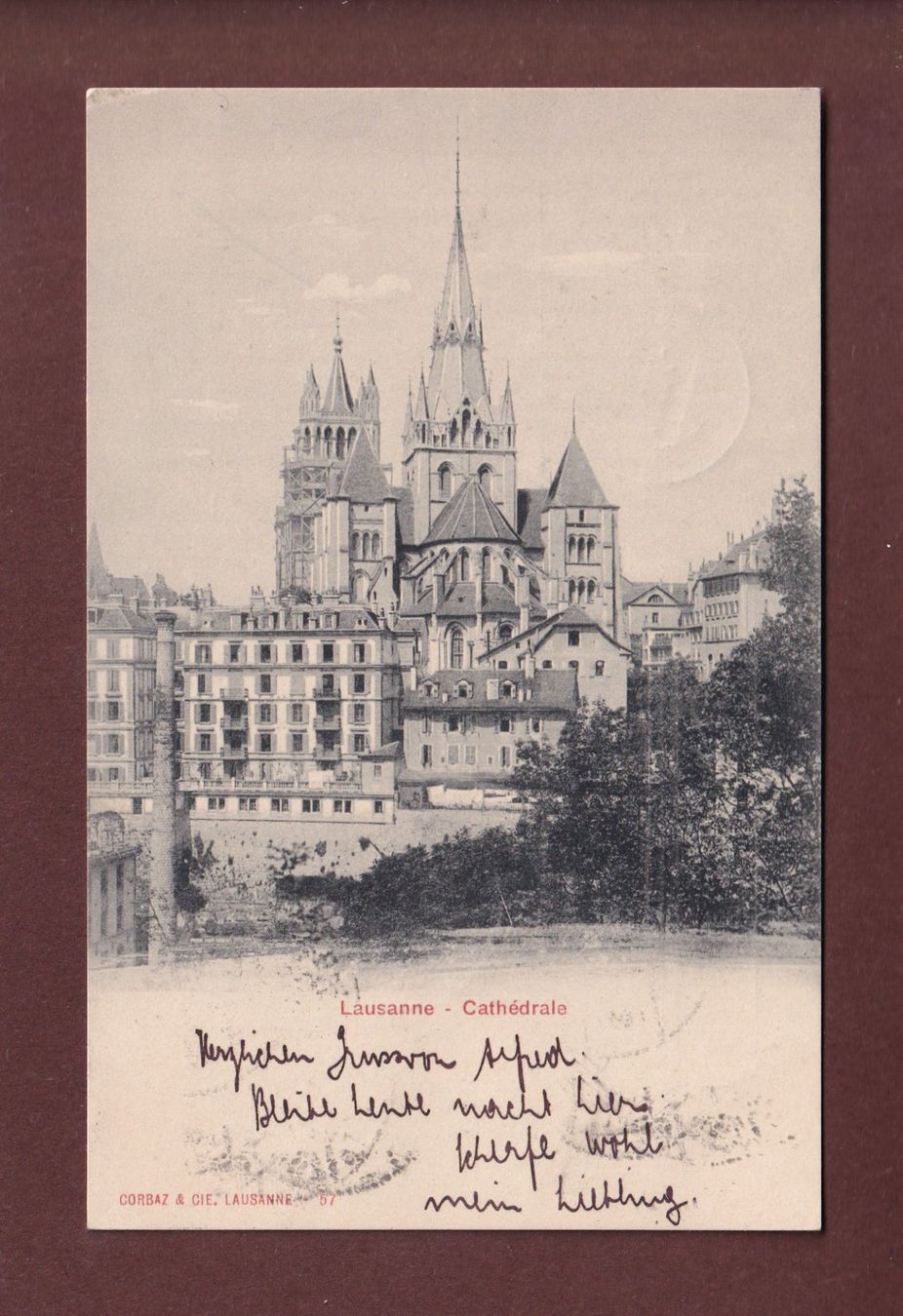 Cartoline postali: LAUSANNE - Cathédrale - 1901 – Usato da Pully venduto da nicecards