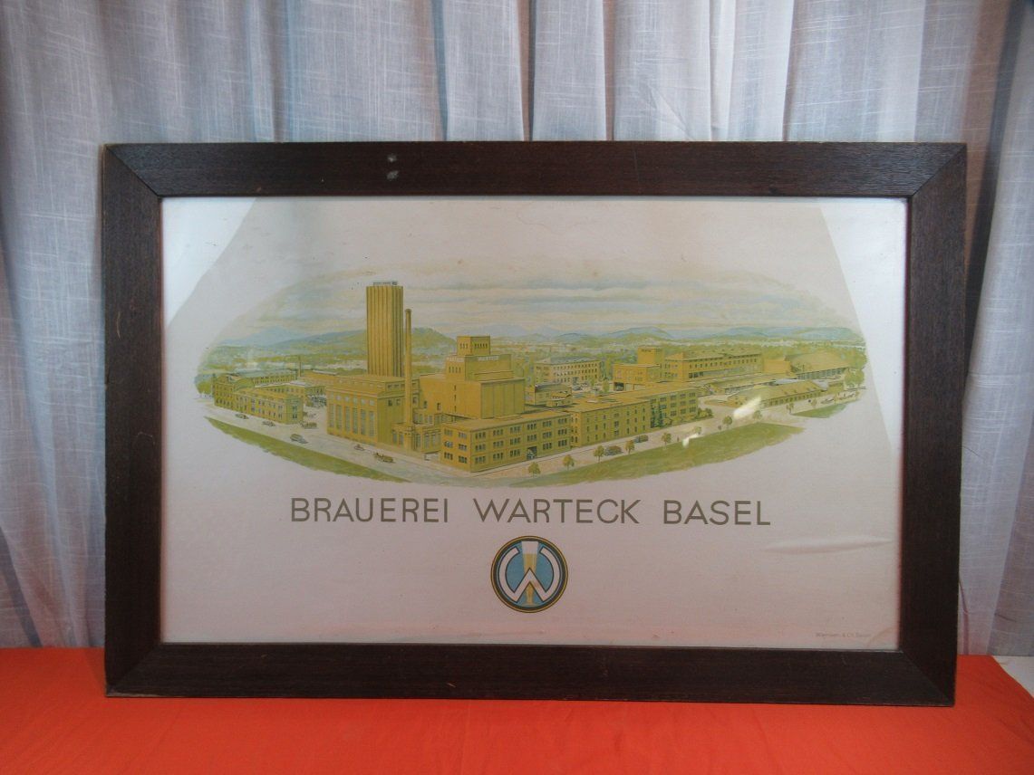 Poster & Bilder: Werbebild Warteck Brauerei Basel um 1930 – Gebraucht aus Flums von Flumsantik