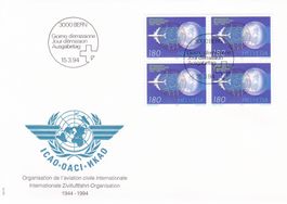Internationale Zivilluftfahrt, 4er-Block Fr. 1.80