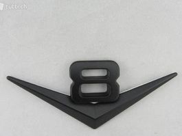 V8 Emblem aus Metall mit Klebepad schwarz