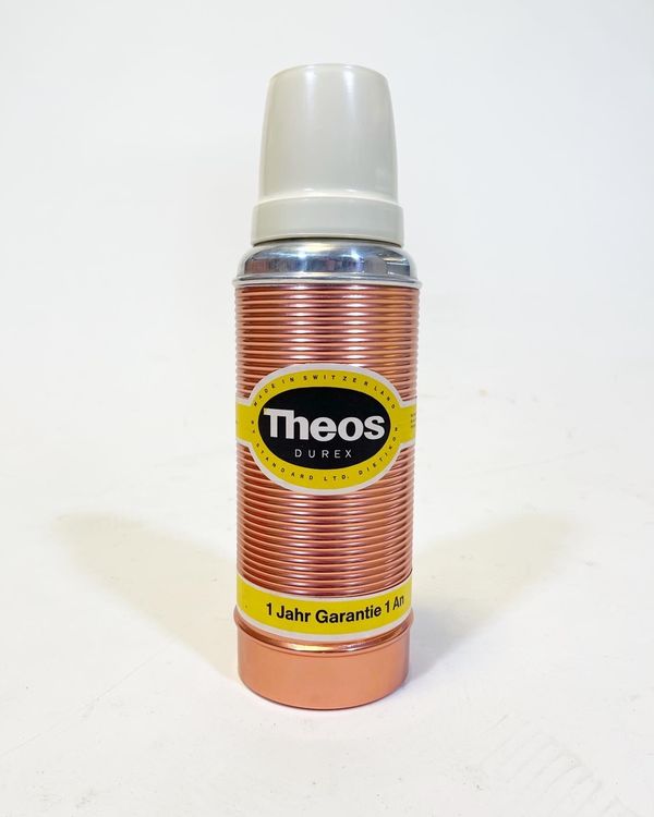 Thermos Vintage Theos 1970 - Bouteille Isotherme Suisse - Couleur Jaune