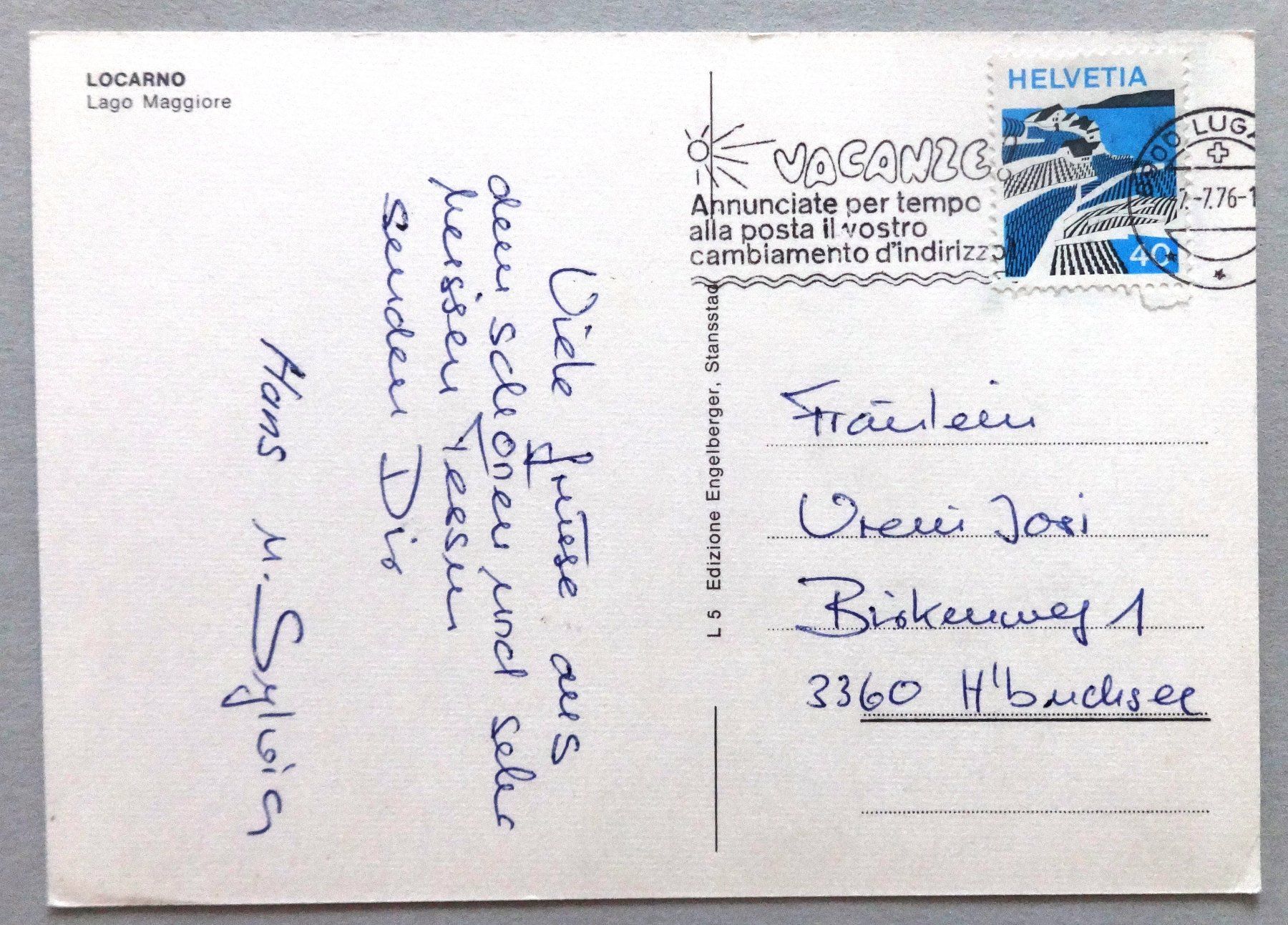 Cartoline postali: Locarno - Lago Maggiore – Usato da Fétigny venduto da Billy2miny 1