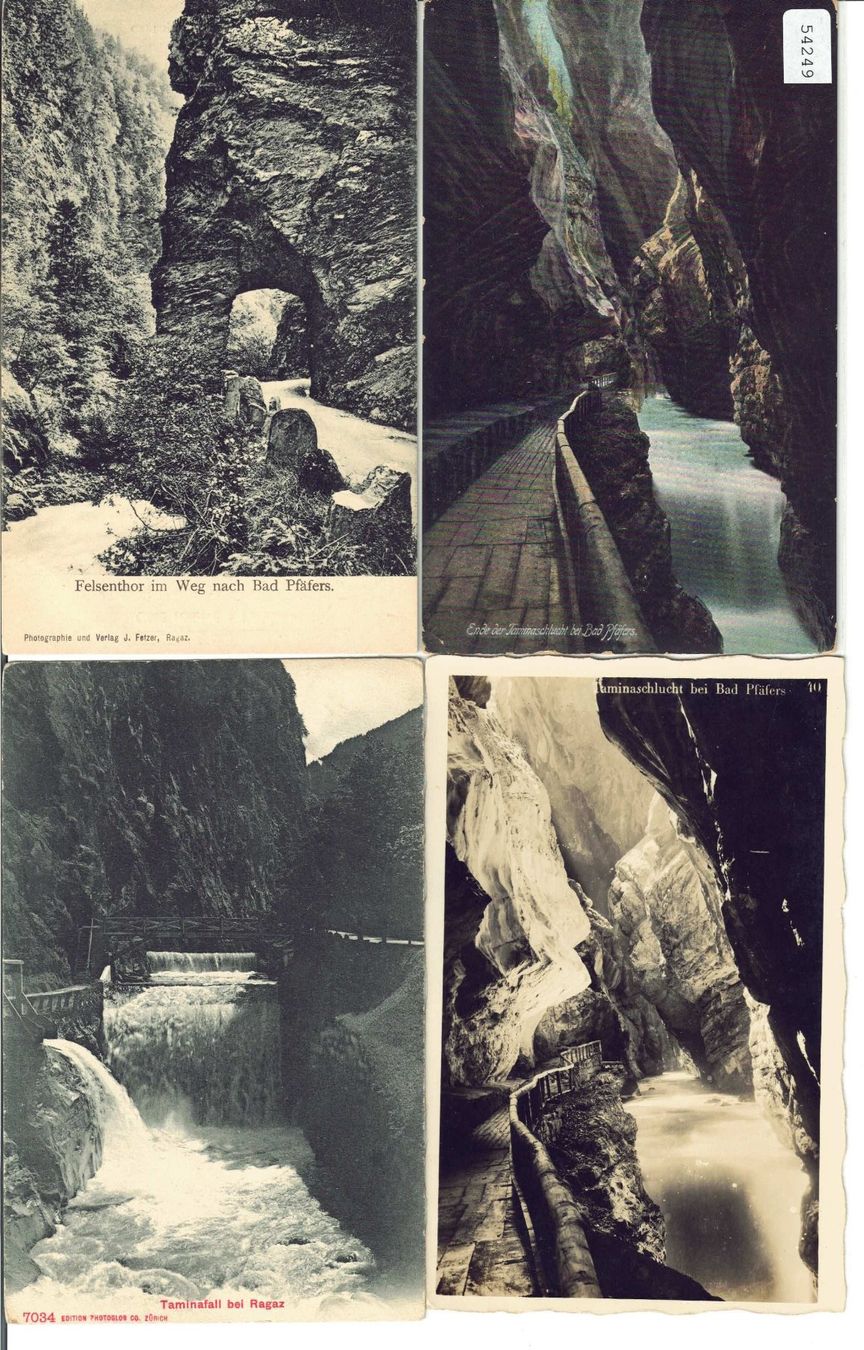Cartoline postali: 4 AK - Tamina-Schlucht – Usato da Ettingen venduto da Kartenplanet