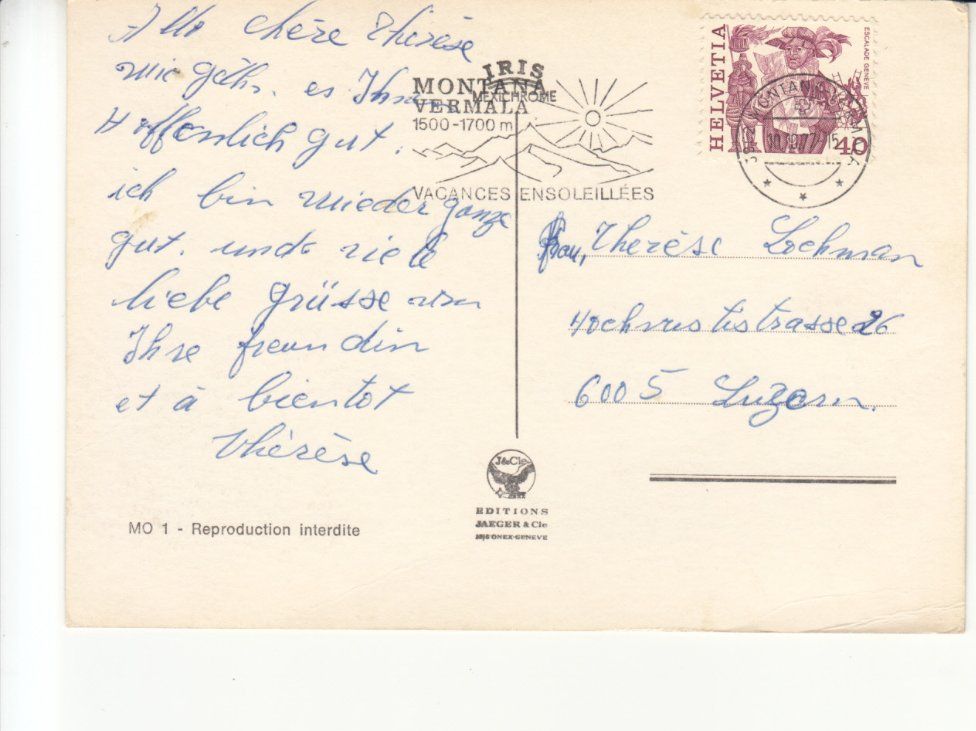 Cartoline postali: Montana 1977 – Usato da Bürglen TG venduto da StampGraf 1