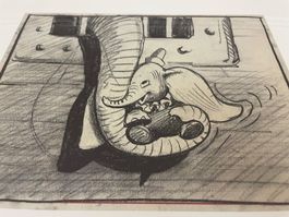Disney Dumbo Zeichnung Druck gerahmt vintage Kunstdruck