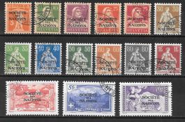 Völkerbund SDN (D III) Serie 1 - 15 gestempelt 1922