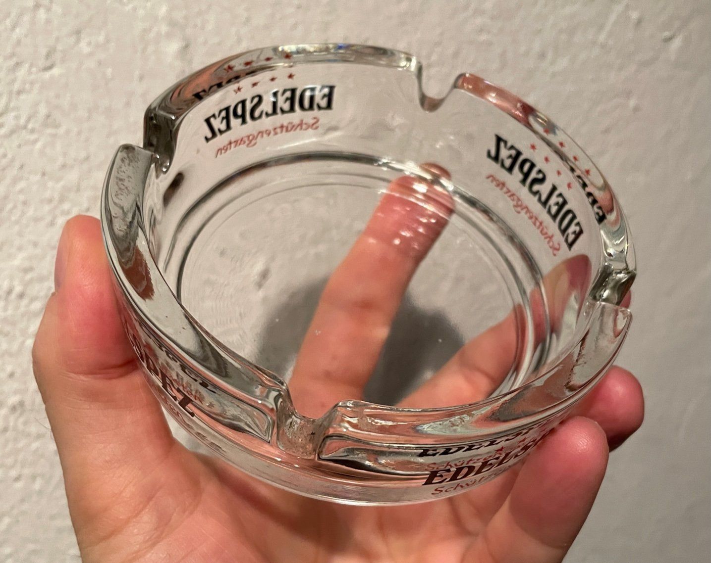 Portacenere: Glas-Aschenbecher SCHÜTZENGARTEN Edelspez – Usato da Buchs SG venduto da Handyman77